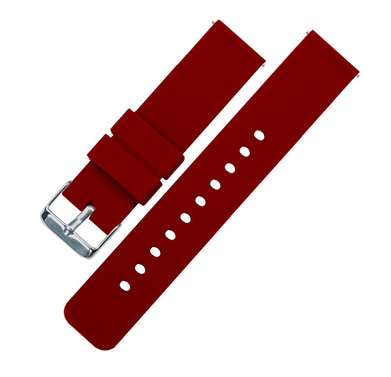 BARTON WATCH BANDS 20mm Crimson Red Soft Silicone Quick Release Straps - Image 2